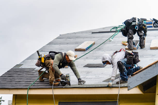 Professional Gutter Installation technician working in Collins, OH